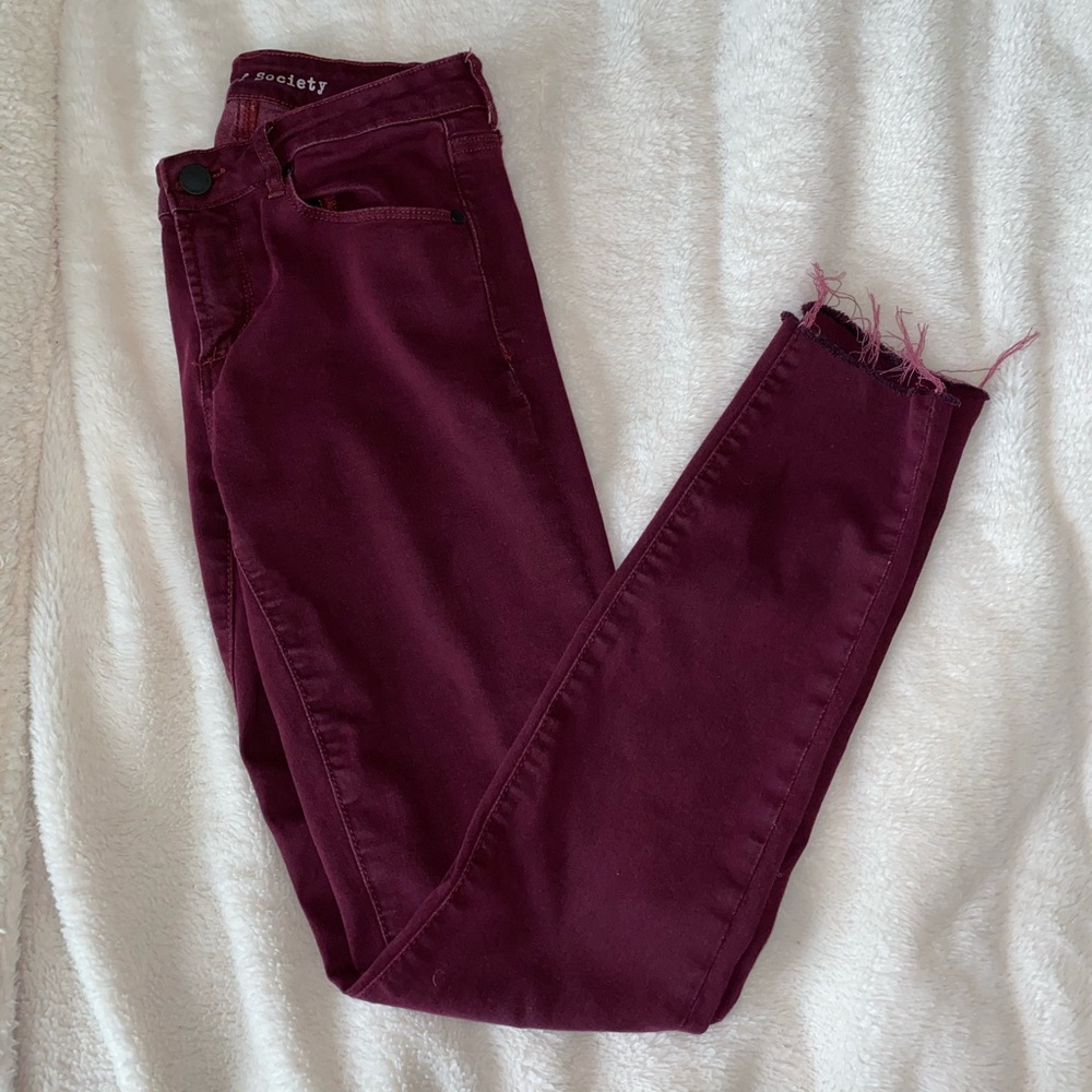 Articles of Society Burgundy Skinny Jeans